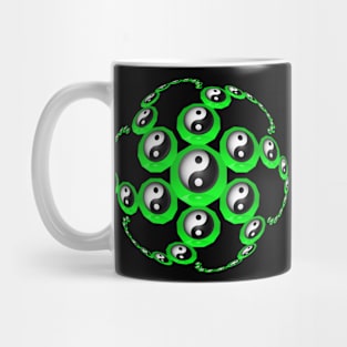 Yin Yang Design - Green Color with a Ball Effect Mug